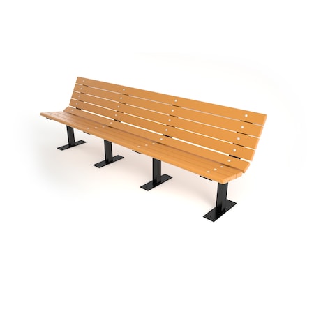 Frog Furnishings Cedar 8' Contour Bench Surface Mount w/ Black Frame PB 8CEDBFCON